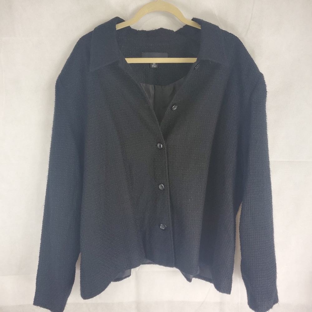 Briggs New York 3X Black Button Jacket  Textured